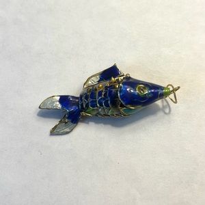 Vintage Articulated Cloisonné Enamel Fish Pendant